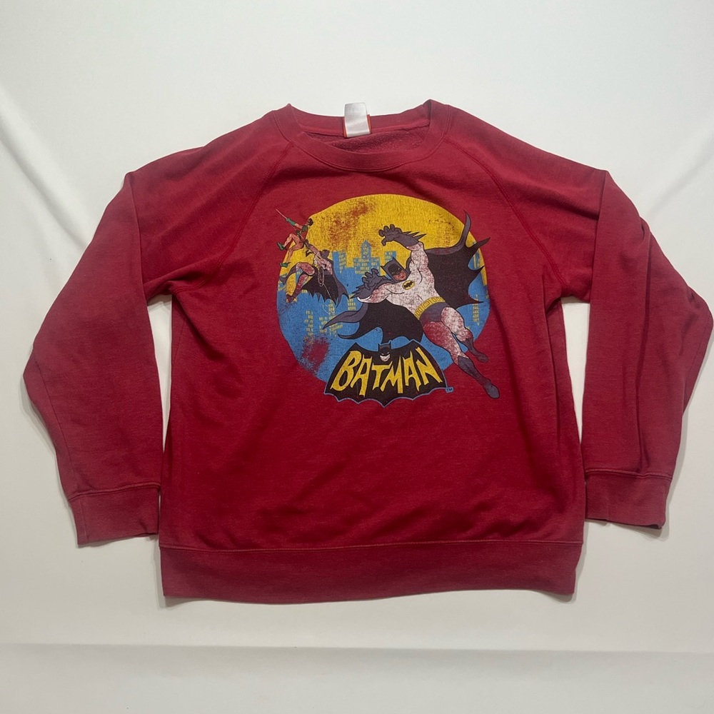Batman Robin DC Comics Retro Throwback L Pullover Sweatshirt Large‎ Mens Fleece